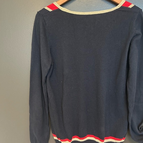 Anthropologie “HI There” Karen Walker bow sweater L in good used condition - Picture 6 of 8